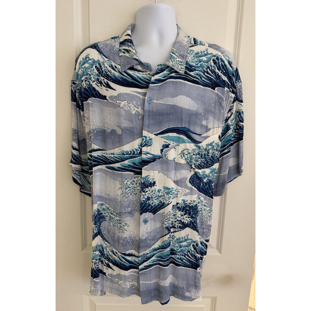 Jams World Men’s Hawaiian Aloha Shirt, XXL, “Tsunami” Excellent Condition